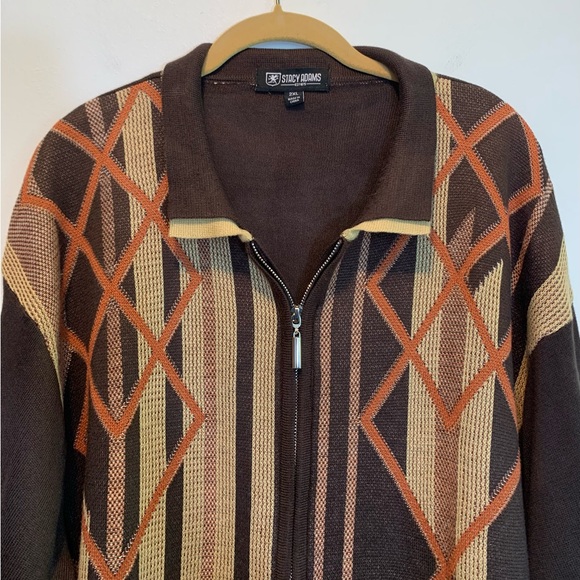 Stacy Adams Geo Cardigan Sweater 2XL - Picture 2 of 9
